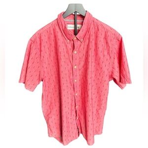 Normal Brand Coral Pink Cotton Short Sleeve Button Down Shirt XL Resort Vacation